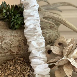 Removable Chandeleir Chain Cover 6Ft Off-White Linen